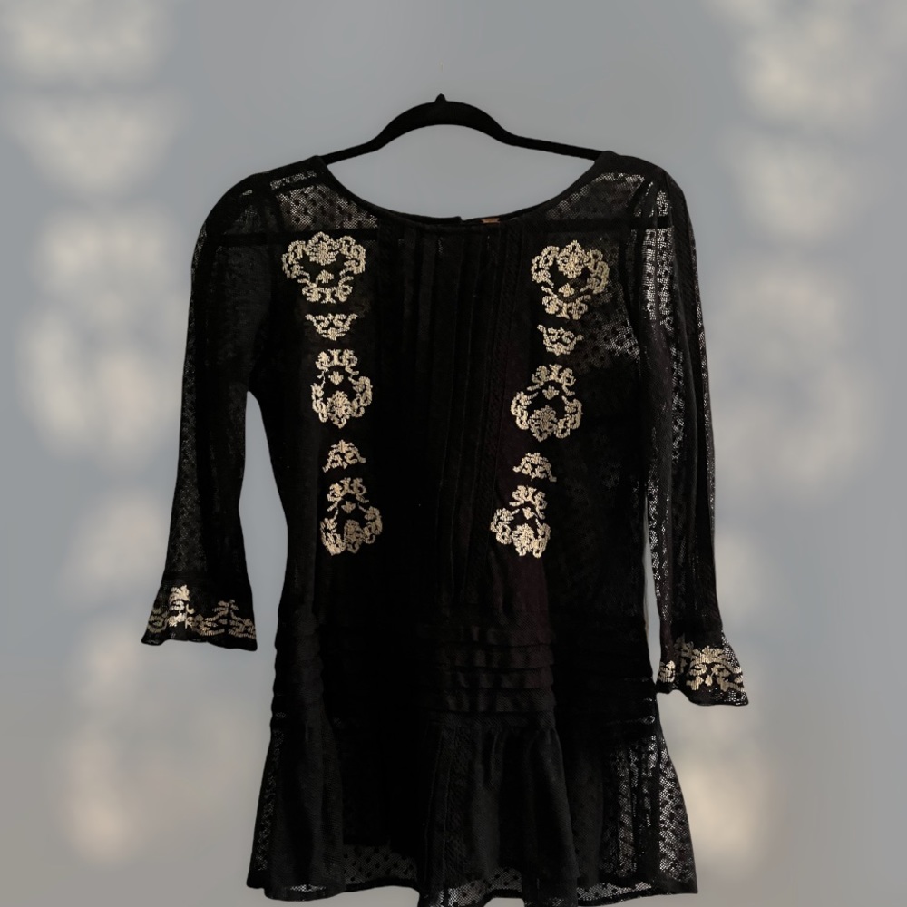 Free People Embroidered Top